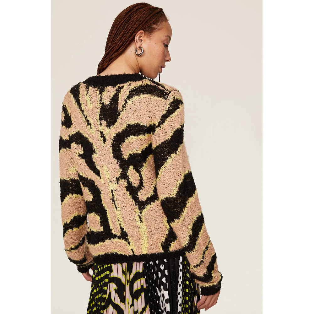 Le Superbe Electric Zebra Cardigan size medium - Picture 2 of 7